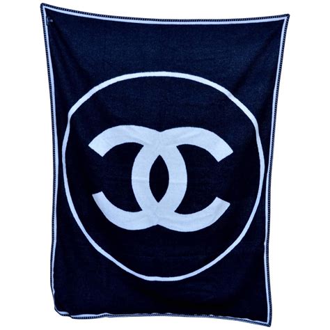 black and white chanel throw blanket|authentic chanel blanket.